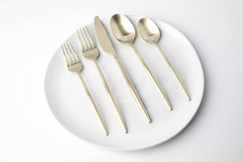 Image of Silversmiths Gaze Champagne Satin 20 Piece Flatware Set, Service for 4, Silver