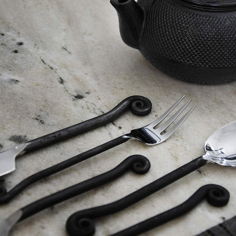 Image of 20-Piece Flatware Treble Clef Collection Black Silverware Cutlery Kitchen Sets, Stainless Steel Utensils Knife/Fork/Spoons, Dishwasher Safe