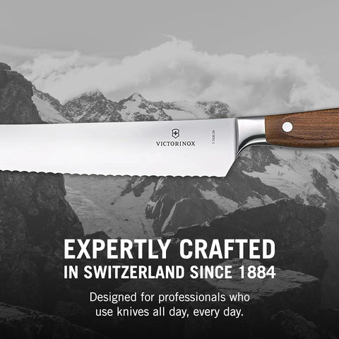 Image of Grand Maître Wood Bread and Pastry Knife - Sturdy Knife with Innovative Steel Blade - 10.2"