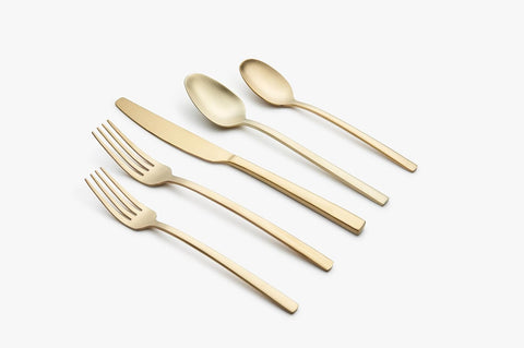 Image of 20-Piece Flatware Set, Gold Beacon Satin