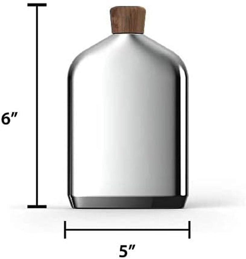Vie Collection Flask | 8-Ounce Liquor Flask for Men | Leakproof Drinking Flask | Made with Acacia Wood and Stainless Steel | Hip Flask for Wedding Party Gift Outdoor Activities