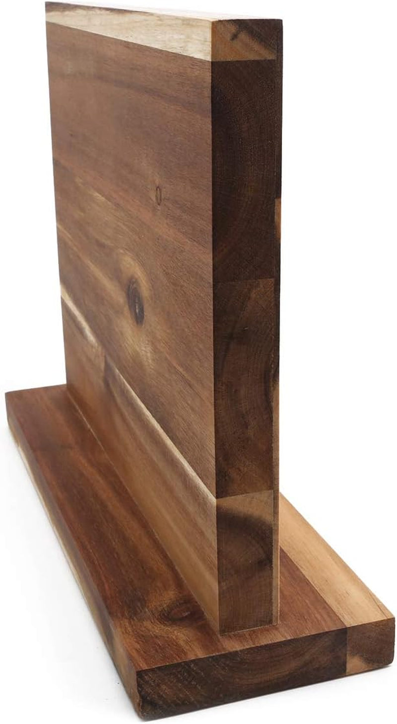 Magnetic Knife Holder Acacia Wooden Magnetic Knife Block Holder Rack Magnetic Universal Stands with Strong Enhanced Magnets Strip Kitchen Storage Cutlery Large Organizer 12 X 10
