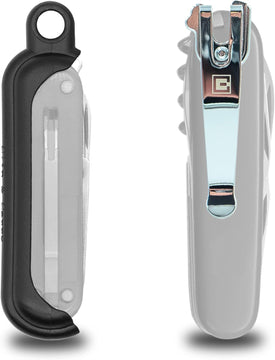Bundle of CHROME Swissqlip for 91Mm Victorinox Swiss Army Knife Models & Swisslinq Keychain Case for Classic SD Models (Multitools Not Included)