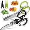 Kitchen Scissors Set, Heavy Duty Kitchen Scissors Stainless Steel, Sharp Kitchen Shears & Herb Scissors with Cover for Food Meat Cutting - 2 Pack