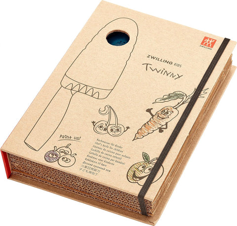 Image of Twinny Stainless Steel Children'S Chef'S Knife, 10Cm, Rounded Blade, Child-Friendly Design, Plastic Handle, Blue