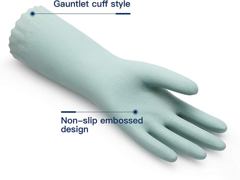 Image of LANON Wahoo Skin-Friendly Dishwashing Cleaning Gloves, Reusable Unlined Kitchen Gloves, Non-Slip, Surf Spray, Small