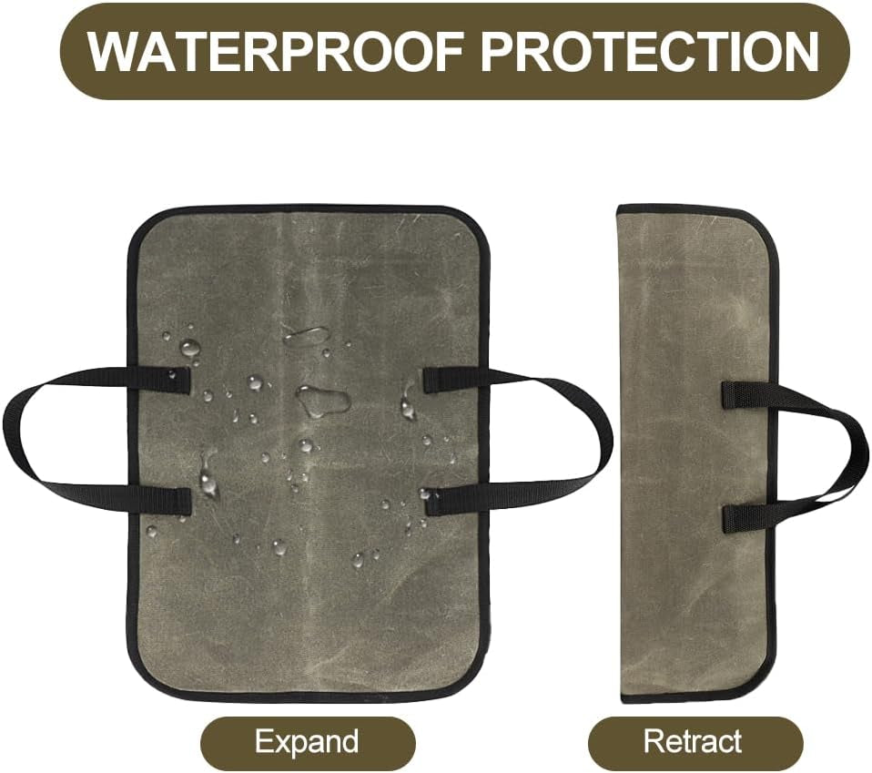 Knife Bag, Chefs Knife Roll Bag, Durable Waxed Canvas Knife Bag with Zipper Pocket, Portable Chefs Knife Cases Cutlery Knives Holders Protectors, Knife Roll for Knives & Kitchen Tools(Green)