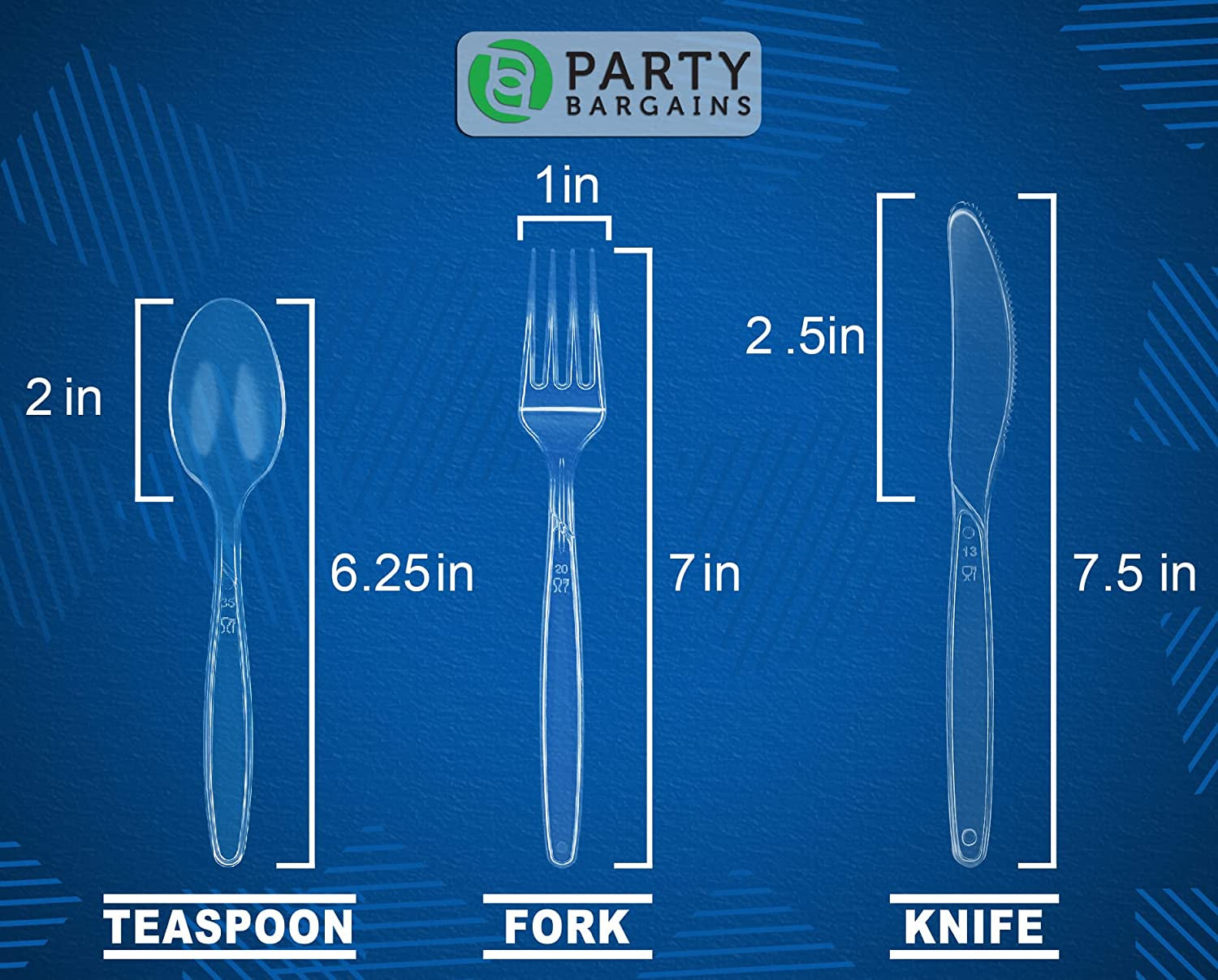 Disposable Cutlery Set, SAPPHIRE Design, Clear Color, 360 Pieces: 180 Forks, 120 Spoons, 60 Knives