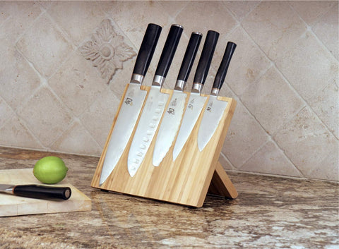 Image of Bamboo Magnetic  - the Kitchen Magnetic  Has Revolutionized Storing and Displaying Your Knifes Both Elegantly, and Safely. This  Keeps Your Cutlery Close at Hand.
