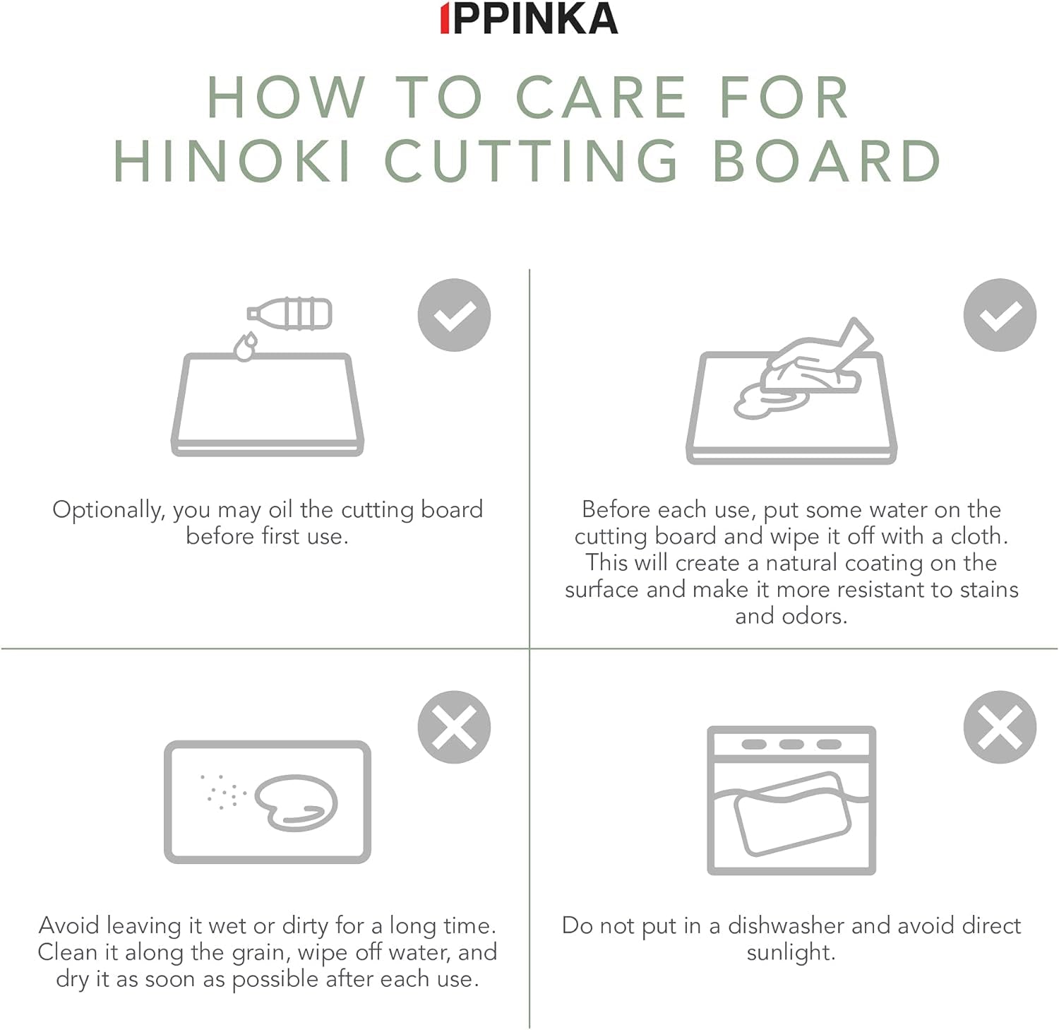 Hinoki Japanese Cypress Wood Cutting Board - Large, Ultra Thin