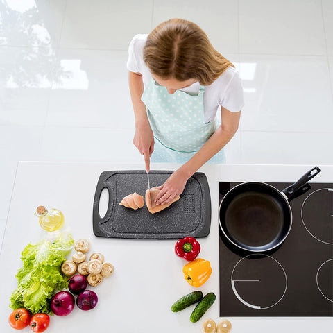 Image of Cutting Boards - 3 Set - Warrior Strength Small to Extra Large Cutting Boards for Kitchen, Meat, Vegetables - Dishwasher Safe, Juice Groove, Non-Slip Rubber Chopping Board Set