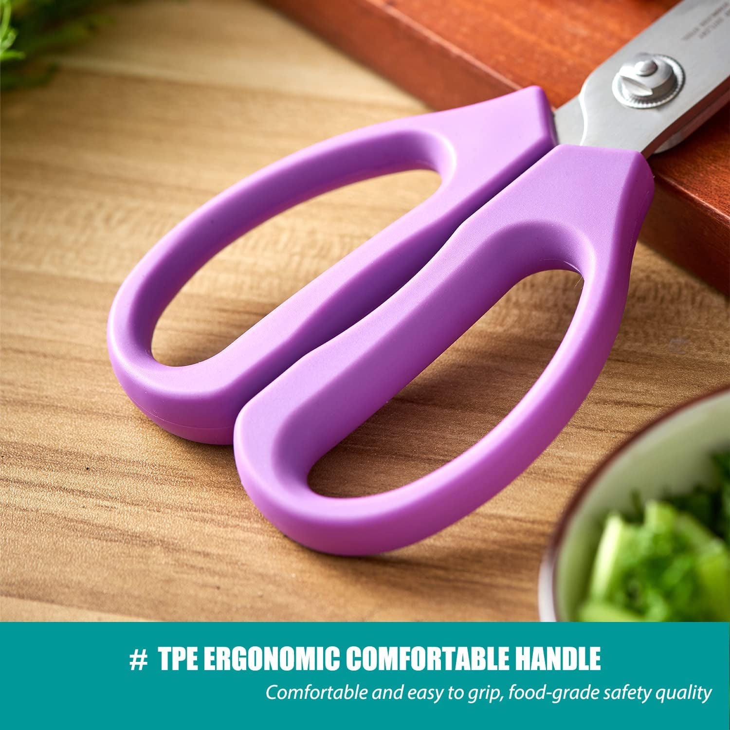 Kitchen Scissors All Purpose Heavy Duty, Kitchen Shears Come Apart Dishwasher Safe, Ultra Sharp Stainless Steel Kitchen Gadgets, Cooking Cutter for Chicken, Meat, Poultry, Fish, Herbs, Grape