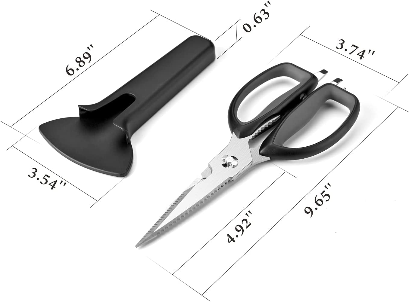 Kitchen Scissors, Premium 5Cr15 Stainless Steel, Magnetic Sheath Holder for Fridge, Heavy Duty Kitchen Shears, Advanced CNC Technology for Smooth Come Apart, Soft-Touch Handle