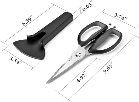 Image of Kitchen Scissors, Premium 5Cr15 Stainless Steel, Magnetic Sheath Holder for Fridge, Heavy Duty Kitchen Shears, Advanced CNC Technology for Smooth Come Apart, Soft-Touch Handle