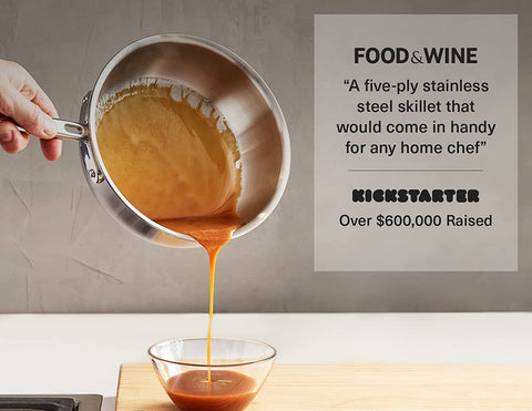 Image of Stainless Steel Pots and Pans Set - Stainless Steel Cookware Set - 5 Piece Starter Kitchen Cookware Sets