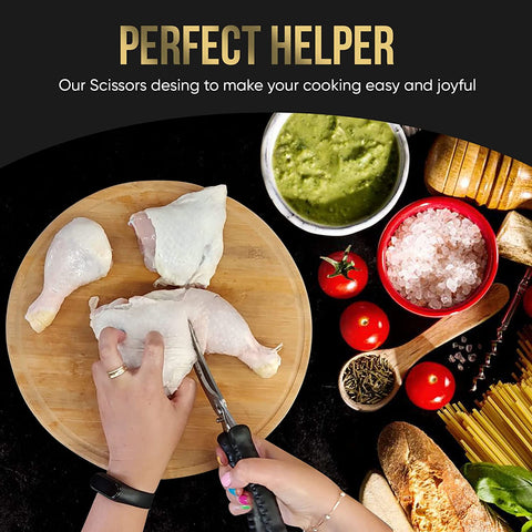 Image of Kitchen Shears Heavy Duty Kitchen Scissors, Cooking Scissors, Dishwasher Safe Meat Scissors, Kitchen Shears for Chicken, Bone, Poultry, Vegetable, Fish.