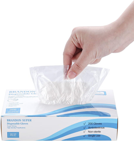 Image of Disposable Food Gloves - Food Handling, Cooking, Kitchen Cleaning and Hygien 200 Count (Pack of 1)