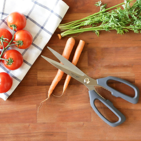 Image of Kitchen Shears, All Purpose Scissors, Dishwasher Safe, Heavy Duty Meat Scissors Poultry Shears, Stainless Steel, Made in Korea (Dark Gray)