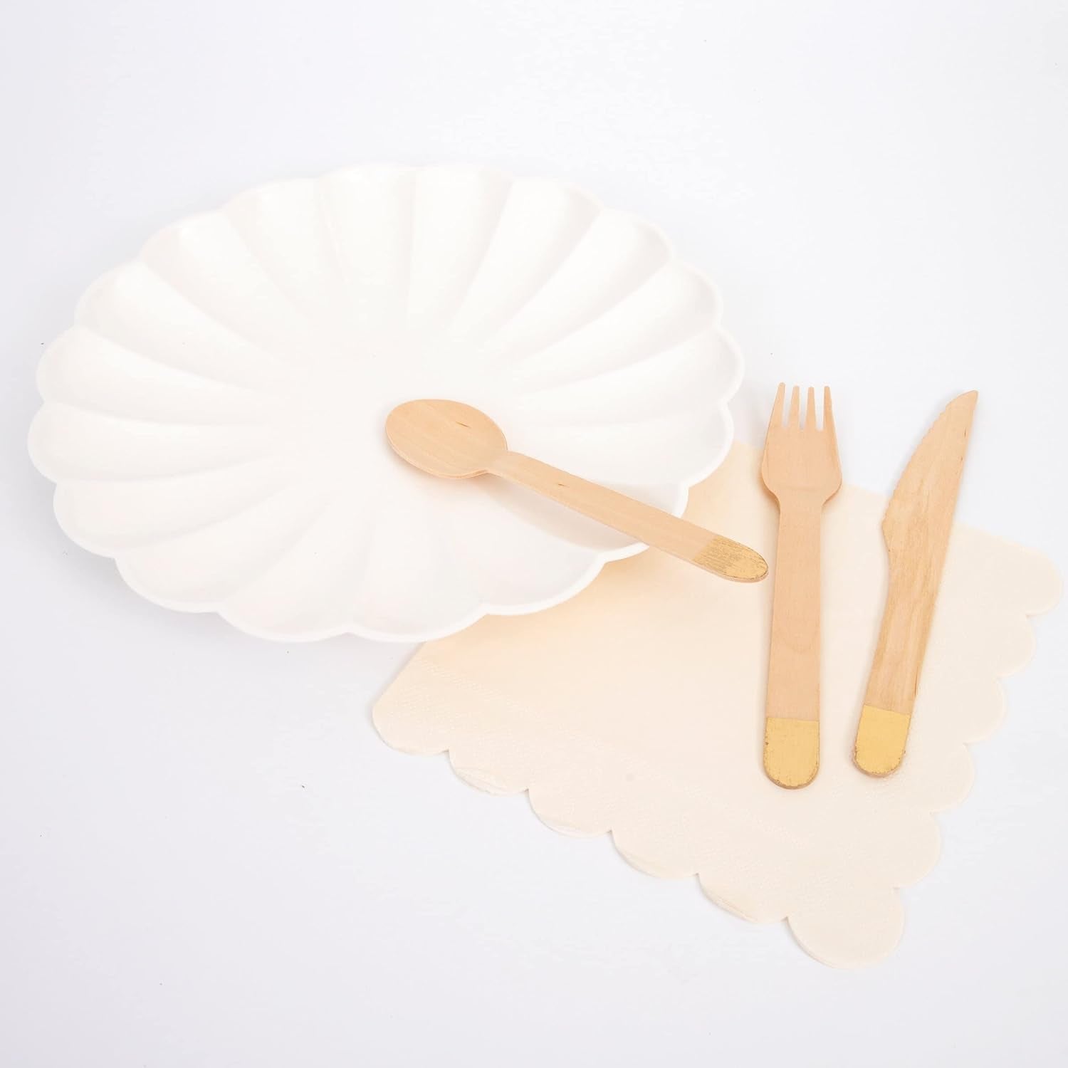 Gold Wooden Cutlery Set (Pack of 24)