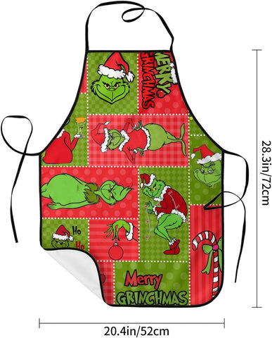Image of Christmas Apron for Women Adjustable Waterdrop Aprons Gifts for Family Friends Cooking Kitchen Chef