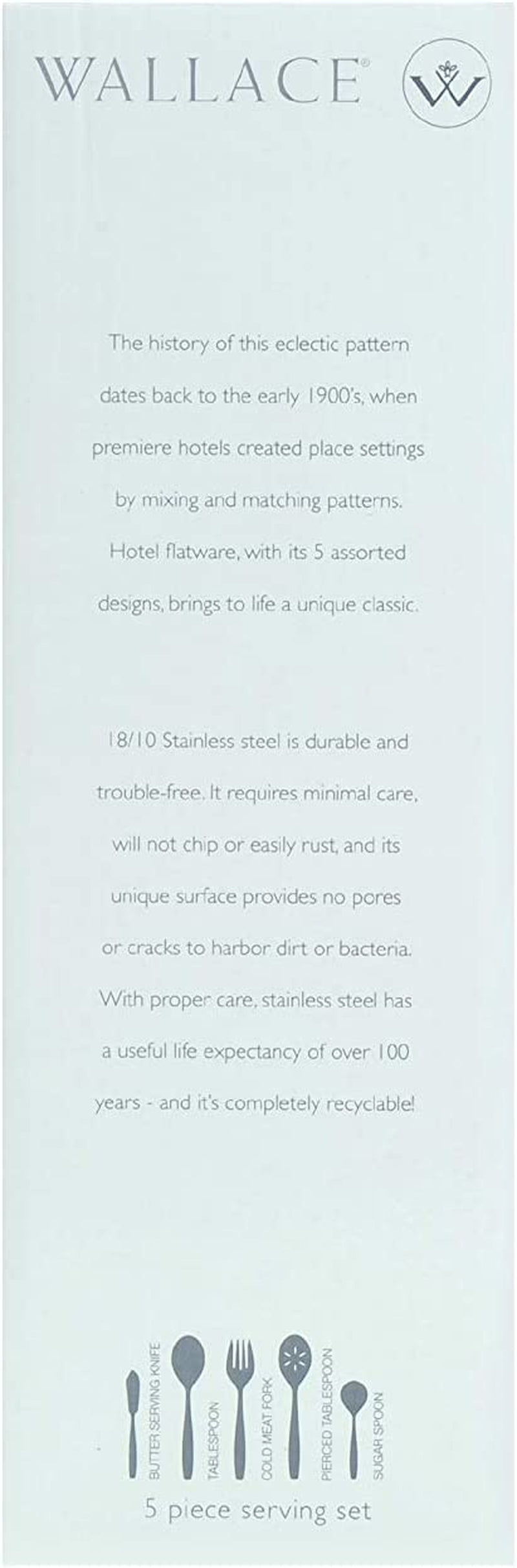 Hotel Lux 77-Piece 18/10 Stainless Steel Flatware Set, Silver, Service for 12 -