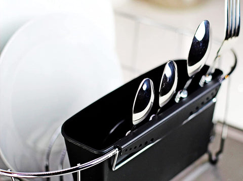 Image of Deluxe Chrome-Plated Steel Small Dish Drainers (Black)