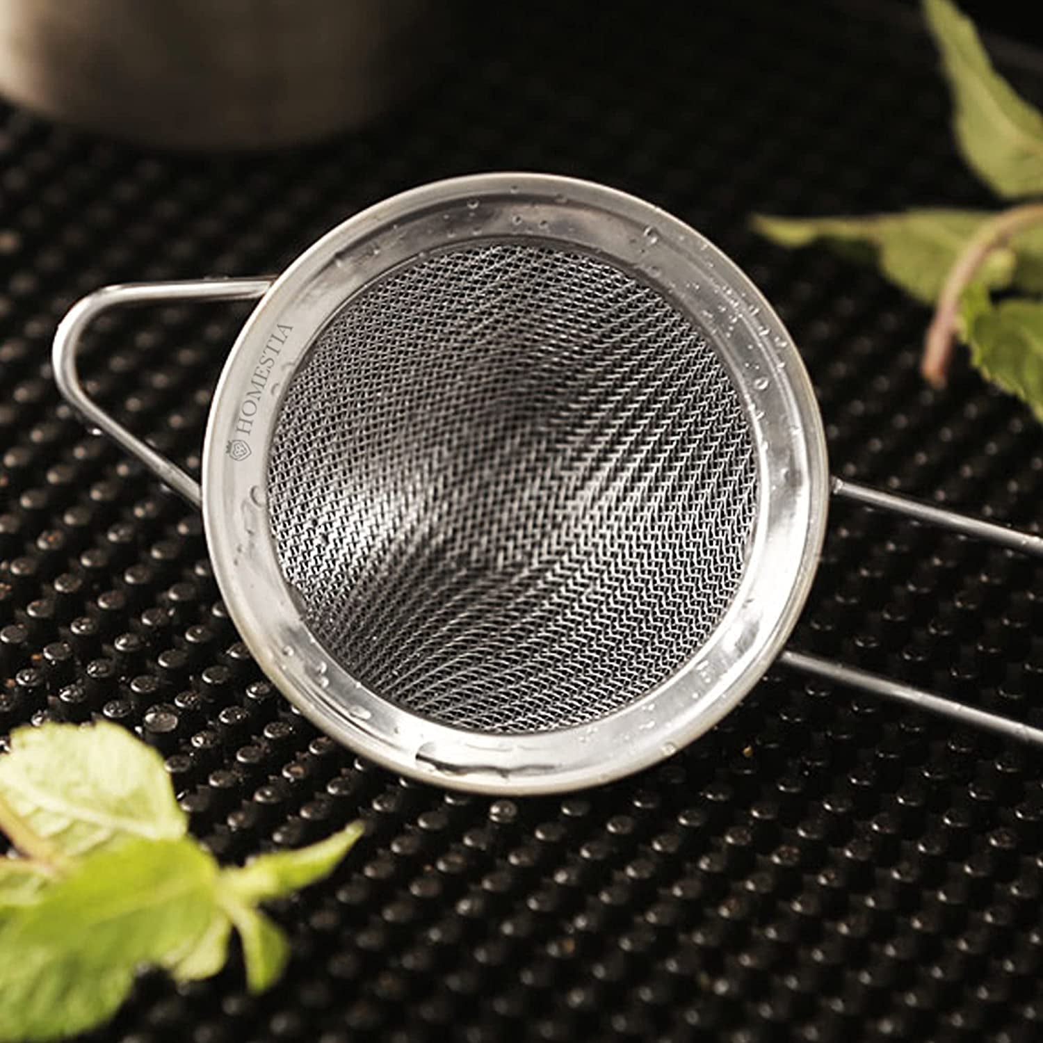 Fine Mesh Sieve Strainer Stainless Steel Cocktail Strainer Food Strainers Tea Strainer Coffee Strainer with Long Handle for Double Straining Utensil 3.3 Inch