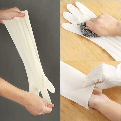 Image of Dishwashing Gloves,Cleaning Gloves,Kitchen Gloves, Dish Gloves,Rubber Gloves,Rubber Gloves for Dishwashing,3 Pairs.