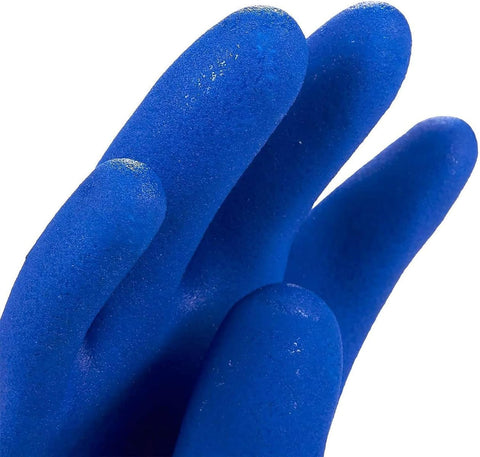 Image of 2 Pairs Rubber Household Cleaning Gloves for Kitchen Dishwashing, Cotton Lined (Blue)