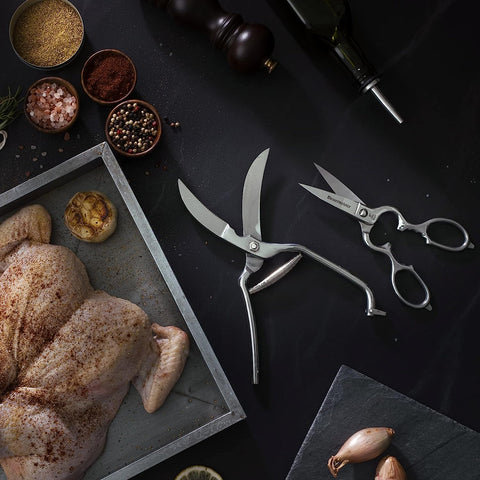 Image of 8-Inch Spanish Take-Apart Kitchen Scissors - Hot-Forged Shears from Spain - Inox Stainless Steel