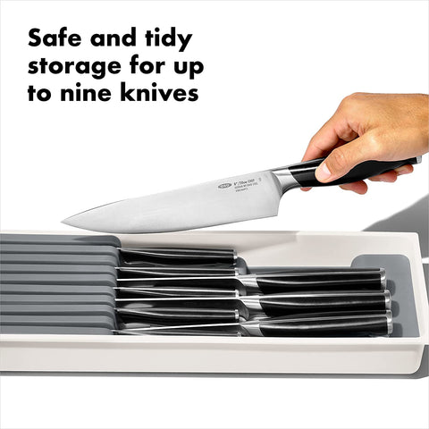 Image of Good Grips Kitchen Drawer, Compact Knife Organizer, White