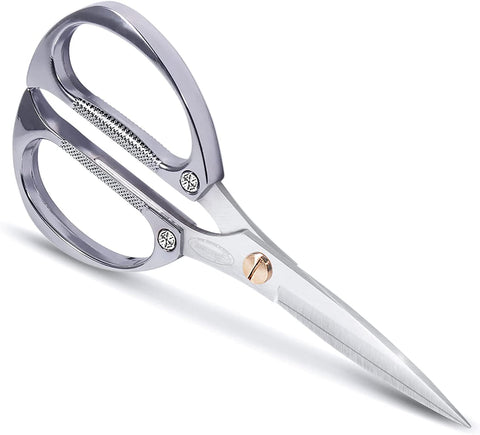 Image of Newness Kitchen Shears, Stainless Steel Duty Kitchen Shears for Chicken, Beefs, Poultry, Fish, Meat, Vegetables, Stainless Steel Scissors with Non-Slip Easy Grip Handles for House Daily Use