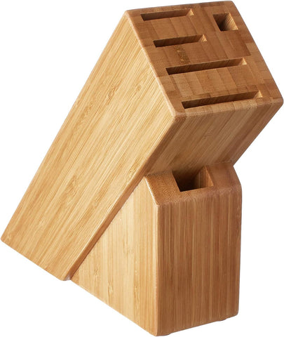 Image of PRO 6-Slot Slimline Knife Block, Made from Durable, Sustainable Bamboo, Easy to Clean Universal Knife Block, Knife Holder for Kitchen Counter