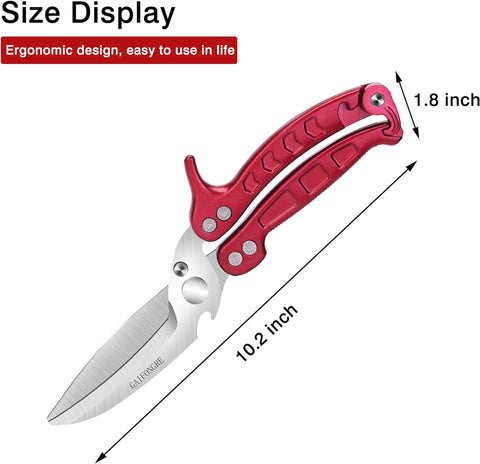 Image of Kitchen Shears,Heavy Duty Poultry Shears,Detachable Easy to Clean Thoroughly,Multi-Purpose Stainless Steel Kitchen Scissors for Rigid Bones, Chicken,Fish,Meat, Herbs,Outdoor Bbq.Dishwasher Safe.