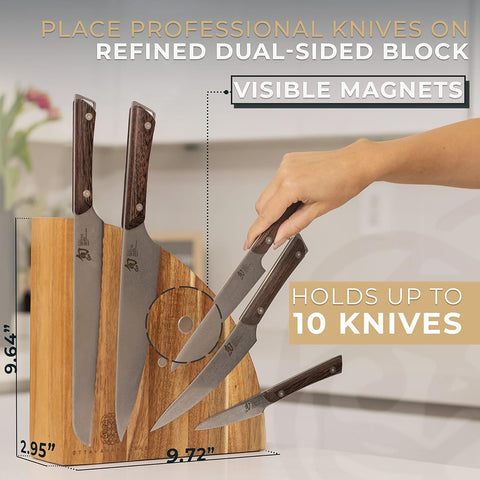 Image of Elegant OTTAVA Magnetic Knife Block Attaches 10 Knives Sanitary Magnetic Knife Holders Magnetic Knife Holder Gift Magnetic Knife Blocks Elevate Kitchen