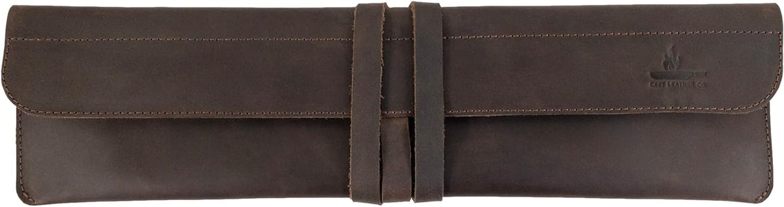 , Single Knife Case Handmade from Full Grain Leather - Bourbon Brown