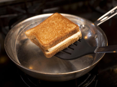 Image of Spatula Heat Resistant Silicone and Stainless Steel - Slotted Turner Spatula Rubber Grip - Flexible Silicone Spatula Turner for Cooking and Non Stick Cookware - Versatile Kitchen Spatula