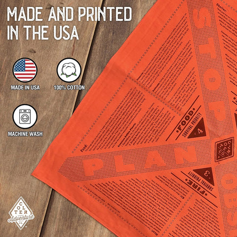 Image of Stayin' Alive Reflective Survival Bandana - 100% Cotton & Unique Bandanas - Made in the USA - Orange