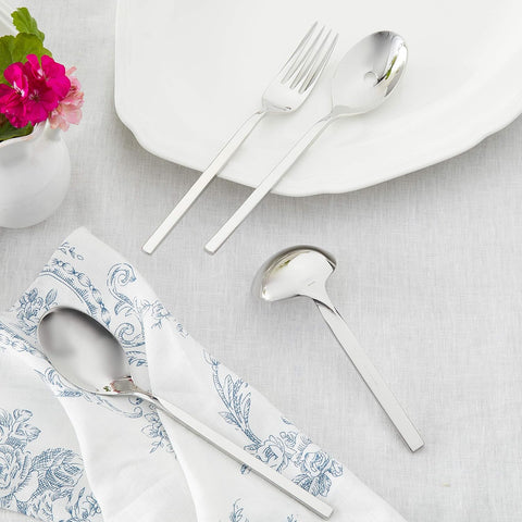 Image of New Wave Serve Set, Silver, 4-Piece