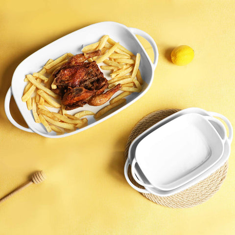 Image of Ceramic 2.6 Quart Baking Dish Set of 1, 9.3" X 13" (White, 1 Piece Assortment)