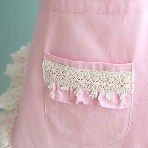 Image of Lovely Home Work Adjustable Apron Cake Kitchen Cooking Women Girls Aprons with Pocket for Gift, Pink