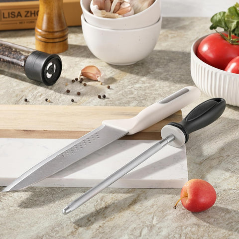 Image of Knife Sharpener Rod,  12 Inch Knife Sharpening Steel, Knife Sharpening Rod with Ergonomic PP Handle (Black)