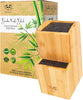 Bamboo Universal Knife Block | Extra Large Capacity for up to 20 Knives of Multiple Sizes | Modern Knife Storage