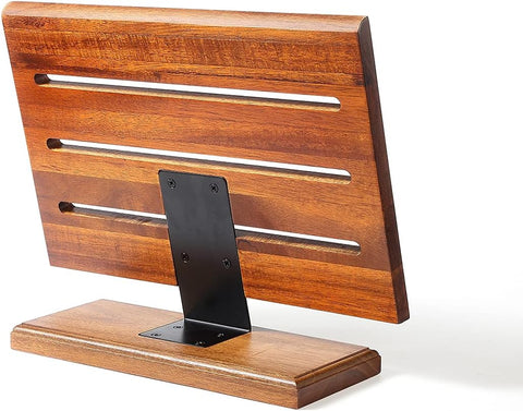 Image of Kitchen Magnetic Knife Block Holder, Japanese Acacia Wood Storage Knife Tool Holder, Enhanced Double-Sided Magnetic Strip Wooden Knife Holder