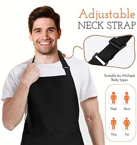 Image of Unisex Chef Apron, Professional Apron, Oil and Water Resistant, Heavy Duty Breathable, Large Straps and Large Pockets