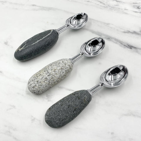 Image of Handcrafted Stone Ice Cream Scoop - Durable and Unique Natural Stone Handle for Perfect Scoops - Ideal Gift for Home Chefs and Dessert Lovers