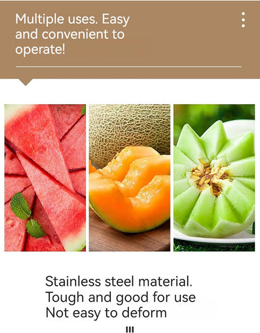 Image of Watermelon Slicer Cutter, Watermelon Fork Slicer, Summer Watermelon Cutting Artifact, Stainless Steel Fruit Forks Slicer Knife for Family Parties Camping