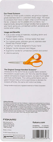 Image of Softgrip Titanium Scissors All Purpose - 8" Straight Handle Scissors for Office, Arts, and Crafts - Orange