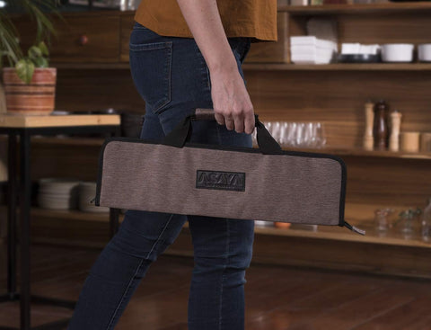 Image of Chef Knife Roll Bag - 12 Pockets for Knives and Kitchen Utensils - Lightweight, Durable, and Stain Resistant Nylon - Perfect for the Traveling Chef - Knives Not Included