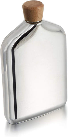 Image of Vie Collection Flask | 8-Ounce Liquor Flask for Men | Leakproof Drinking Flask | Made with Acacia Wood and Stainless Steel | Hip Flask for Wedding Party Gift Outdoor Activities